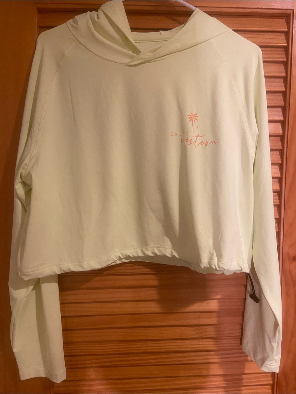 Salty Western Light Lime Hooded Athletic Top. XL  NWT